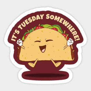 Taco Tuesday - we love Tacos! (on dark colors) Sticker